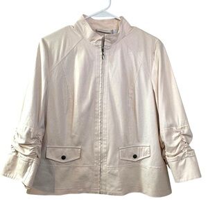 Chicos light weight light peachy pink shimmer pearlescent jacket Womens Medium